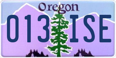 OR license plate 013ISE