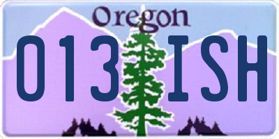 OR license plate 013ISH