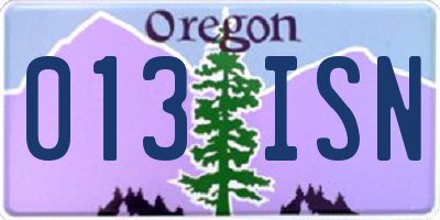 OR license plate 013ISN