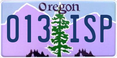 OR license plate 013ISP
