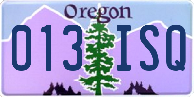 OR license plate 013ISQ