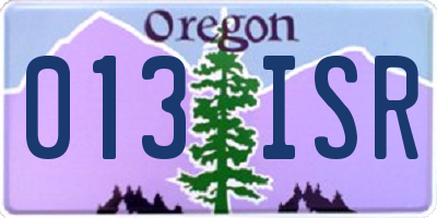 OR license plate 013ISR
