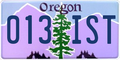 OR license plate 013IST