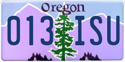 OR license plate 013ISU