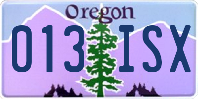 OR license plate 013ISX