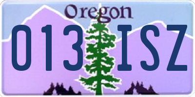 OR license plate 013ISZ