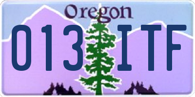OR license plate 013ITF