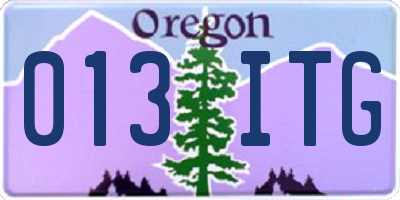 OR license plate 013ITG