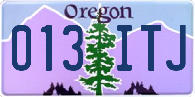 OR license plate 013ITJ