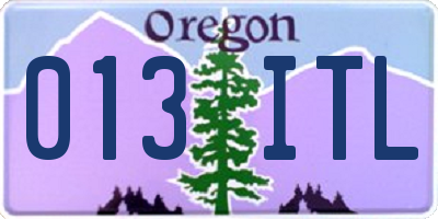 OR license plate 013ITL