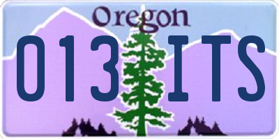 OR license plate 013ITS