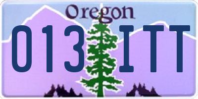 OR license plate 013ITT