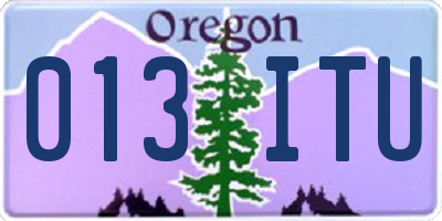 OR license plate 013ITU