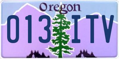 OR license plate 013ITV