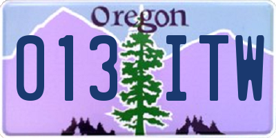 OR license plate 013ITW