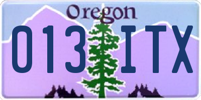 OR license plate 013ITX