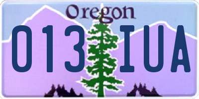 OR license plate 013IUA