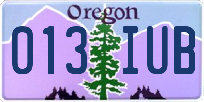 OR license plate 013IUB