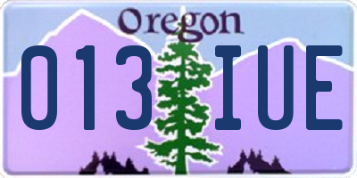 OR license plate 013IUE
