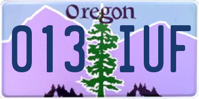 OR license plate 013IUF