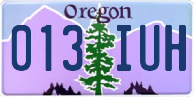 OR license plate 013IUH