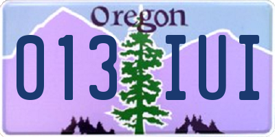 OR license plate 013IUI