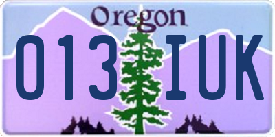 OR license plate 013IUK
