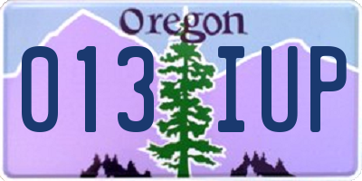 OR license plate 013IUP