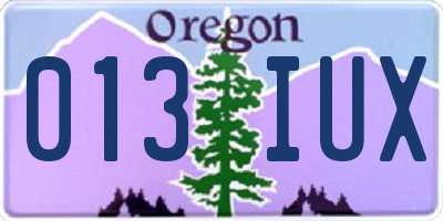 OR license plate 013IUX