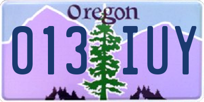 OR license plate 013IUY
