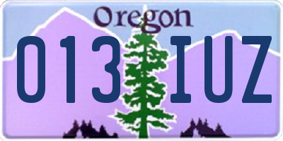 OR license plate 013IUZ