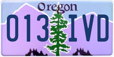 OR license plate 013IVD
