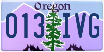 OR license plate 013IVG