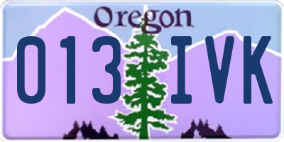 OR license plate 013IVK