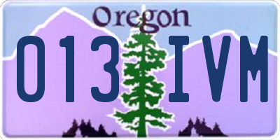 OR license plate 013IVM