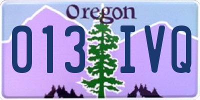 OR license plate 013IVQ
