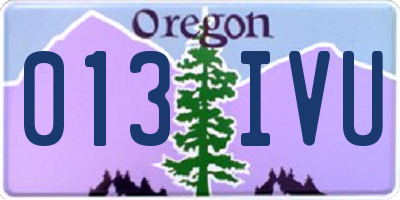 OR license plate 013IVU