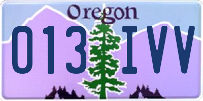 OR license plate 013IVV