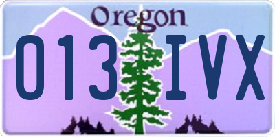 OR license plate 013IVX