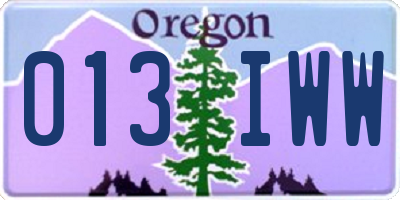 OR license plate 013IWW