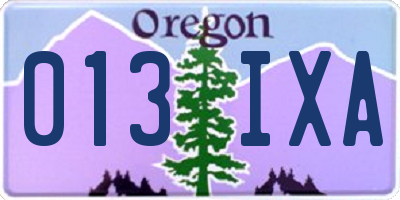 OR license plate 013IXA