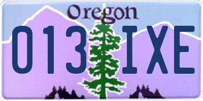 OR license plate 013IXE