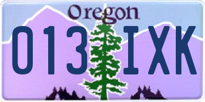 OR license plate 013IXK