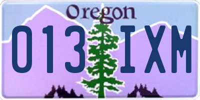 OR license plate 013IXM