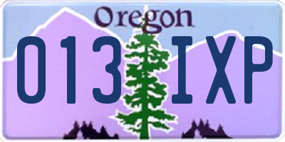 OR license plate 013IXP