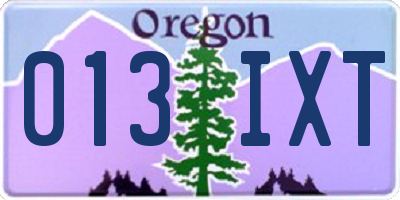 OR license plate 013IXT