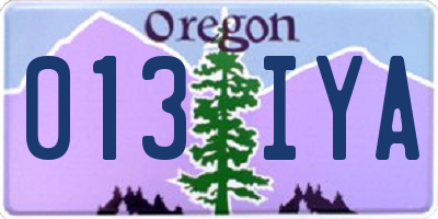 OR license plate 013IYA