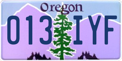 OR license plate 013IYF