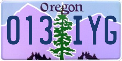 OR license plate 013IYG