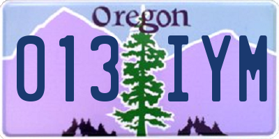 OR license plate 013IYM